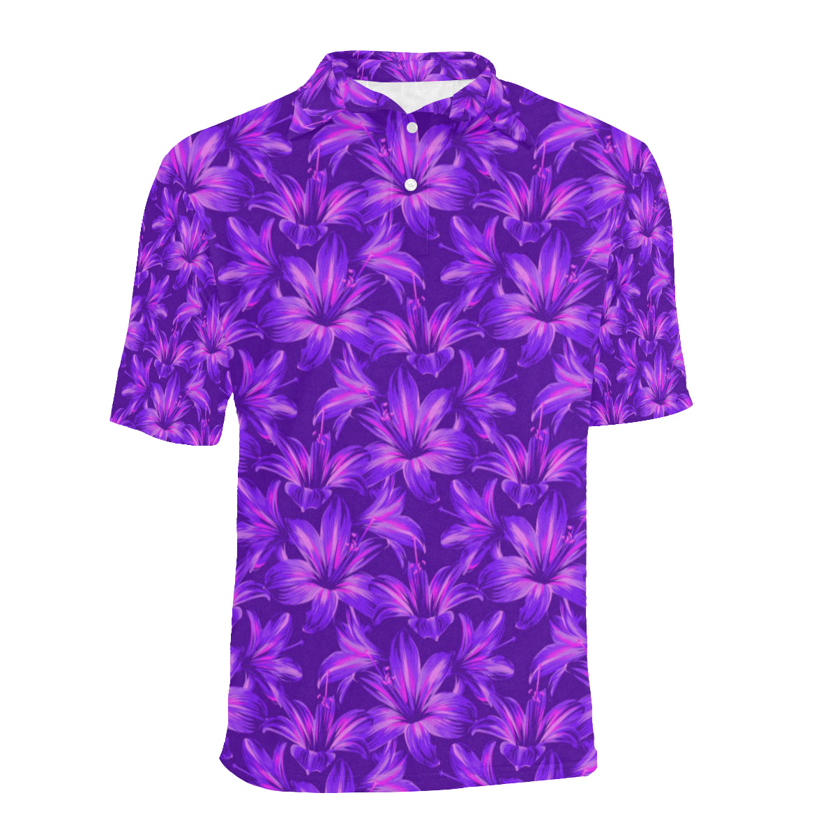 Amaryllis Pattern Print Design AL03 Men Polo Shirt