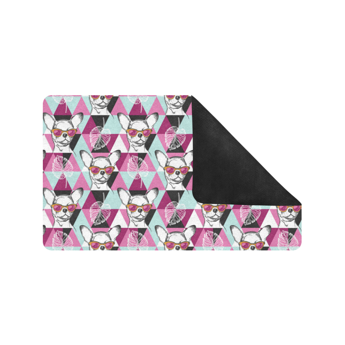Chihuahua Cute Triangle Pattern Rubber Doormat