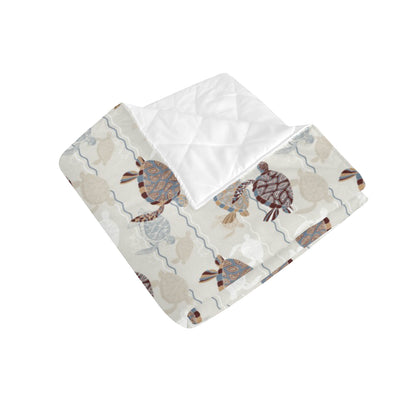Sea Turtle Pattern Print Design T07 Premium Quilt