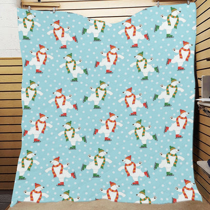 Polar Bear Pattern Print Design PB07 Premium Quilt