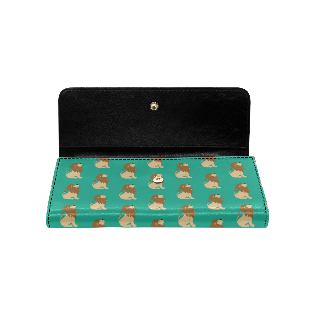 Lion Pattern Print Design 02 Women's Trifold Wallet