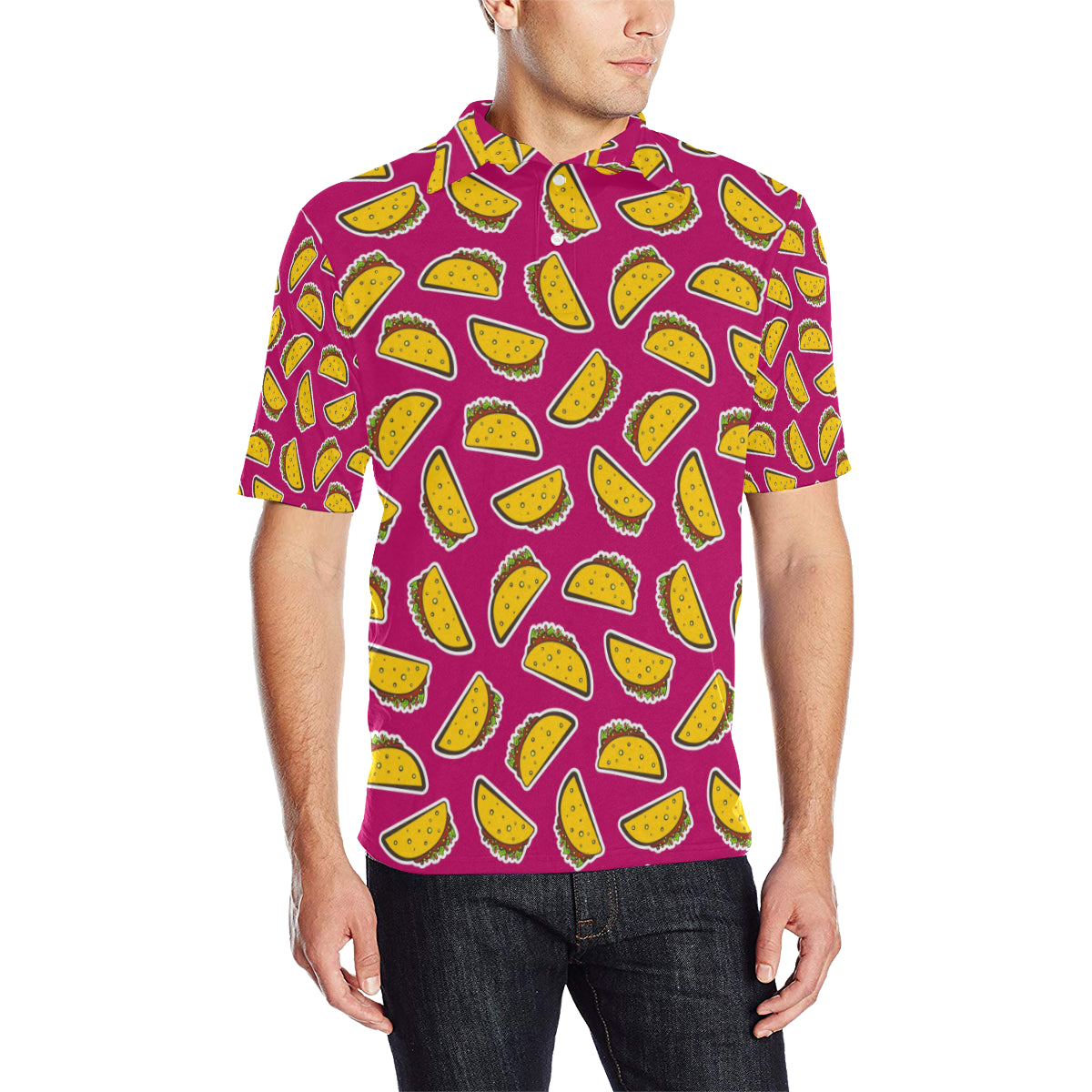 Taco Pattern Print Design TC01 Men Polo Shirt