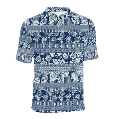 Hawaiian Themed Pattern Print Design H020 Men Polo Shirt