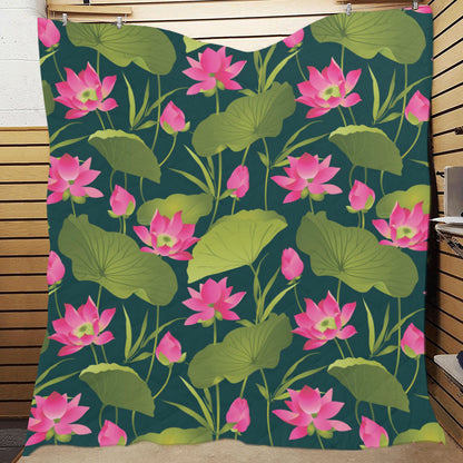 Water Lily Pattern Print Design WL09 Premium Quilt