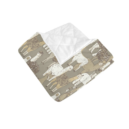 Alpaca Pattern Print Design 01 Premium Quilt