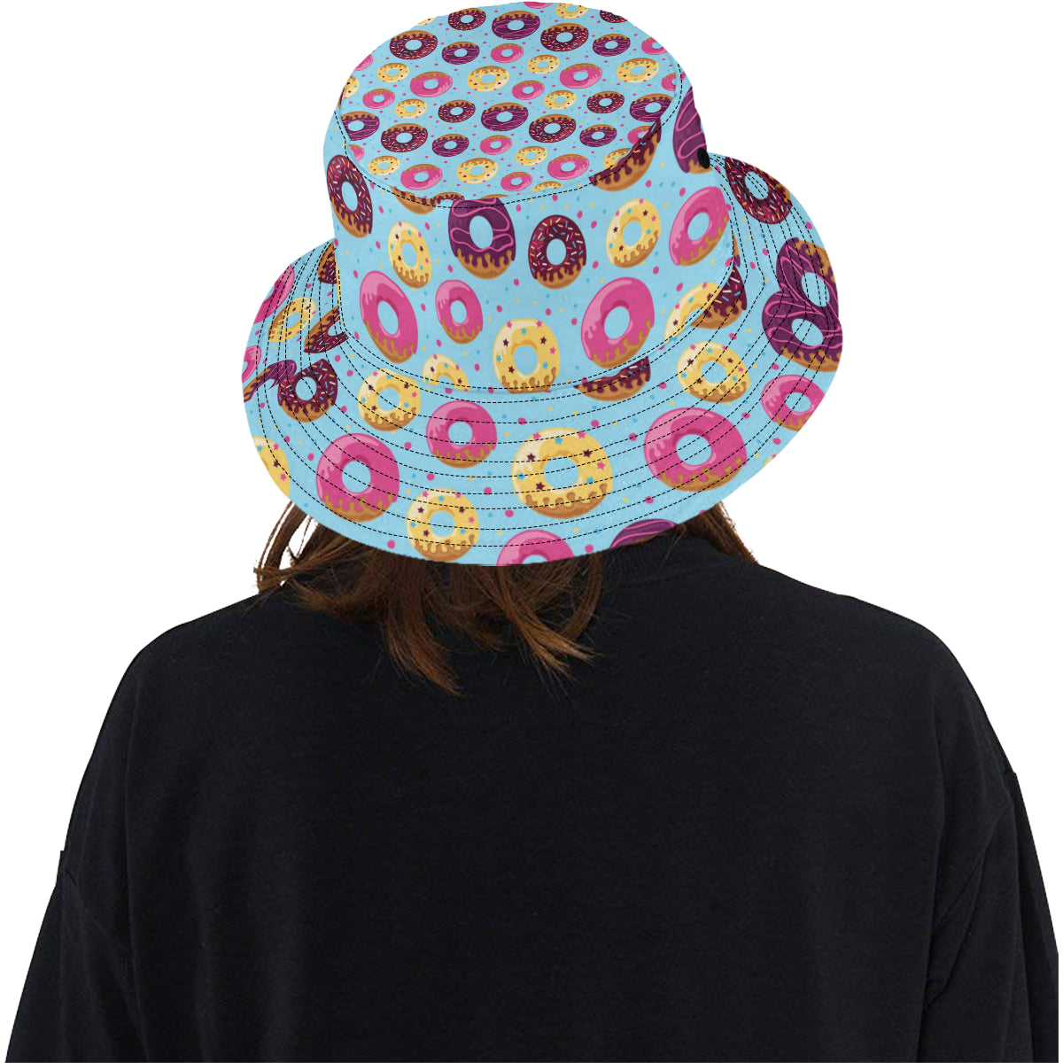 Donut Pattern Print Design DN07 Unisex Bucket Hat