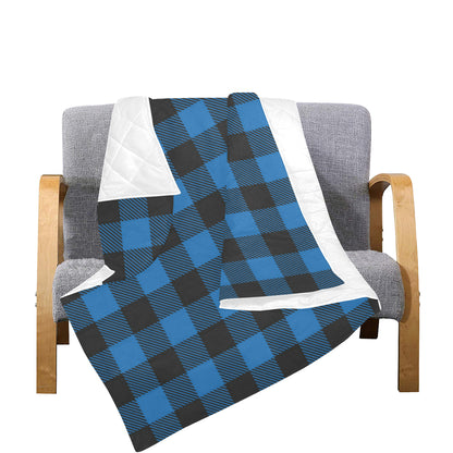 Buffalo check Blue Pattern Print Design 03 Premium Quilt
