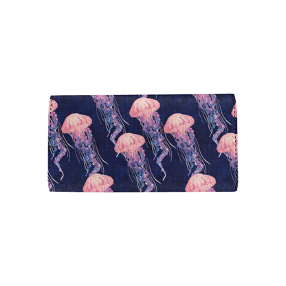 Jellyfish Pattern Print Design 03 Women's Trifold Wallet