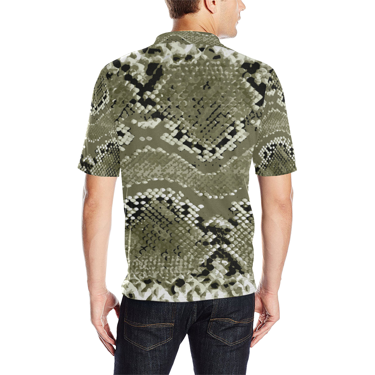 Python Pattern Print Design A04 Men Polo Shirt