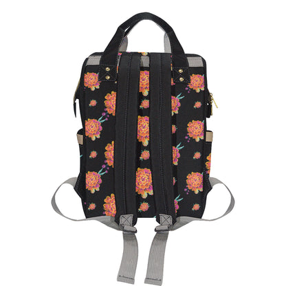 Marigold Pattern Print Design 01 Diaper Bag Backpack