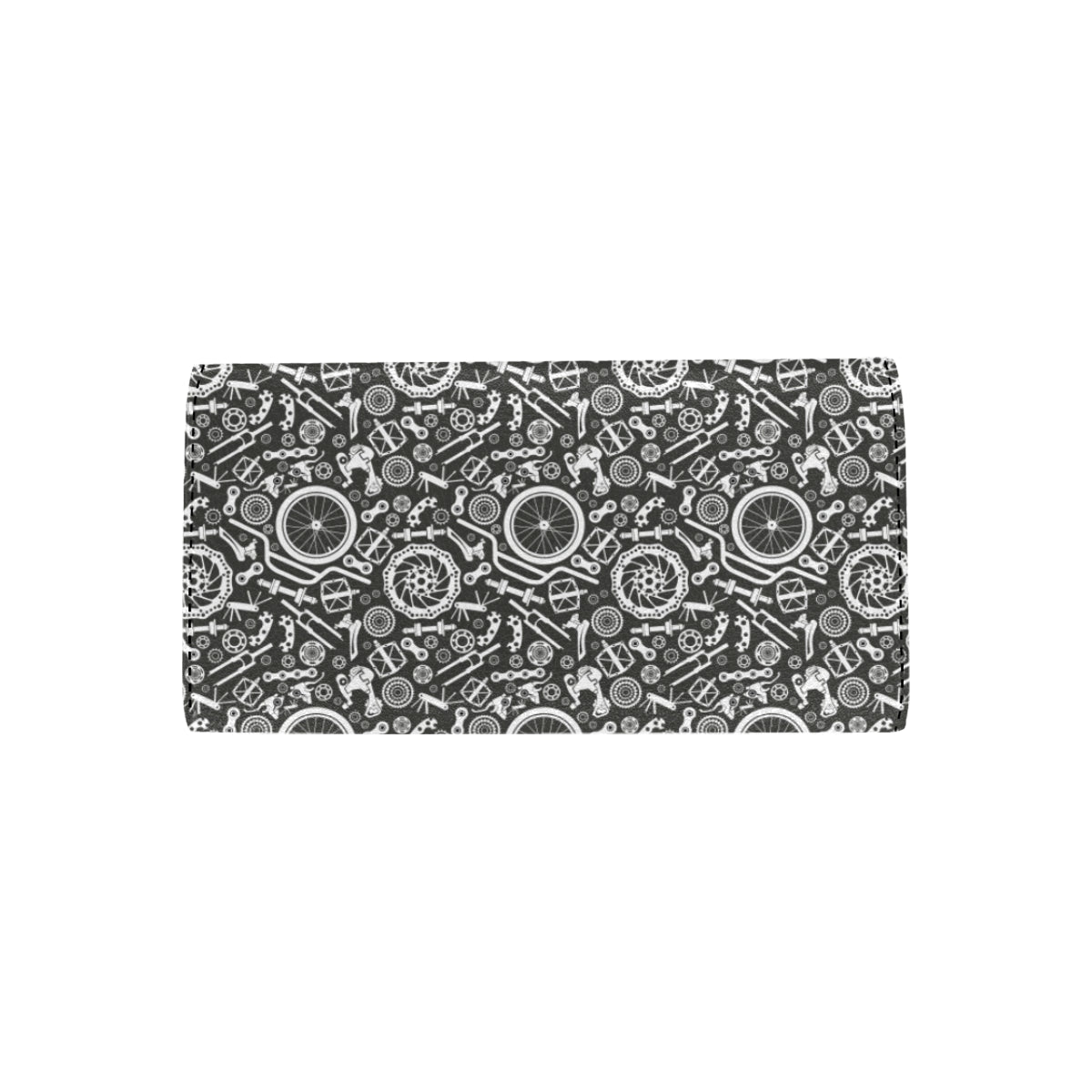 Bicycle Tools Pattern Print Design 02 Women's Trifold Wallet