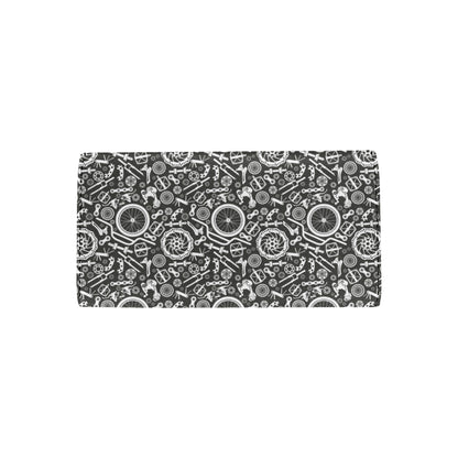Bicycle Tools Pattern Print Design 02 Women's Trifold Wallet