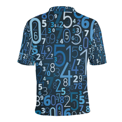 Number Pattern Print Design A02 Men Polo Shirt