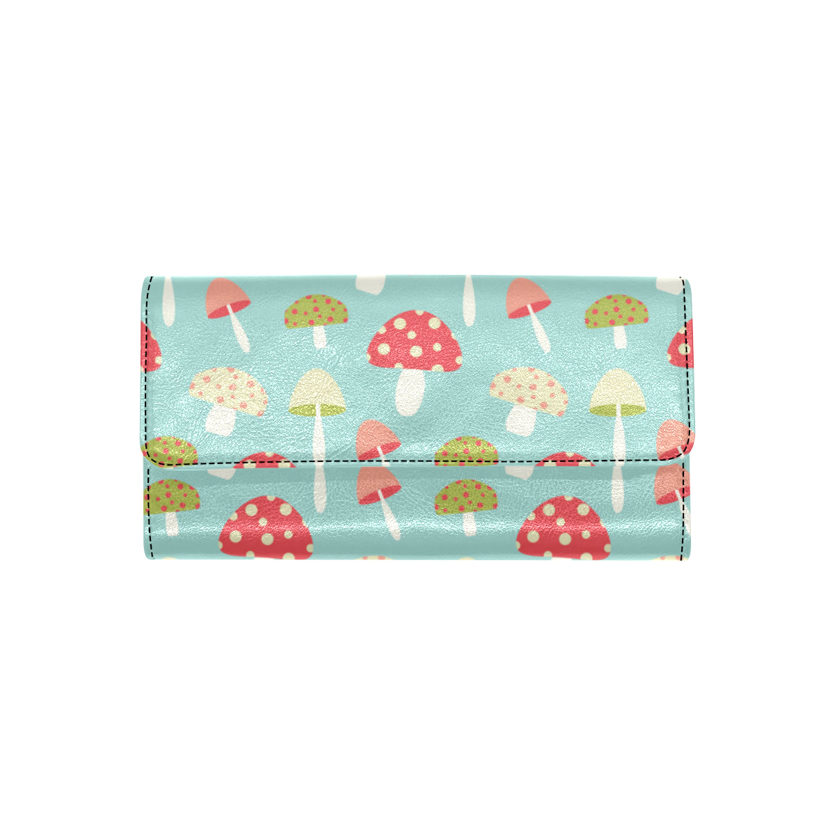 Mushroom Pattern Print Design A01 Women's Trifold Wallet