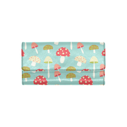 Mushroom Pattern Print Design A01 Women's Trifold Wallet