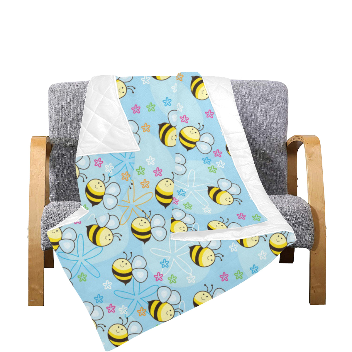 Bee Pattern Print Design BEE03 Premium Quilt