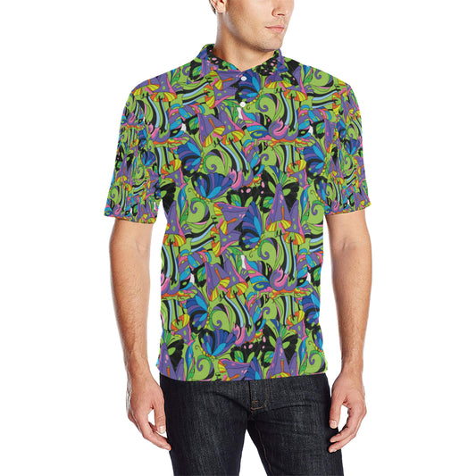 Psychedelic Trippy Mushroom Themed Men Polo Shirt