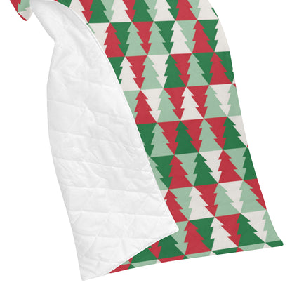 Christmas Tree Pattern Print Design 01 Premium Quilt