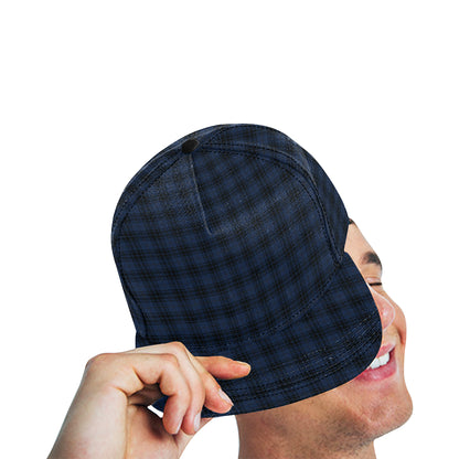 Navy Blue Tartan Plaid Pattern Snapback Cap