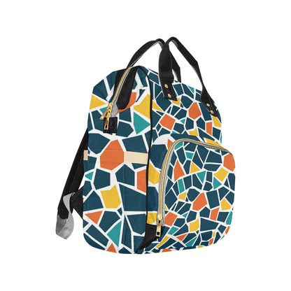 Mosaic Pattern Print Design 02 Diaper Bag Backpack