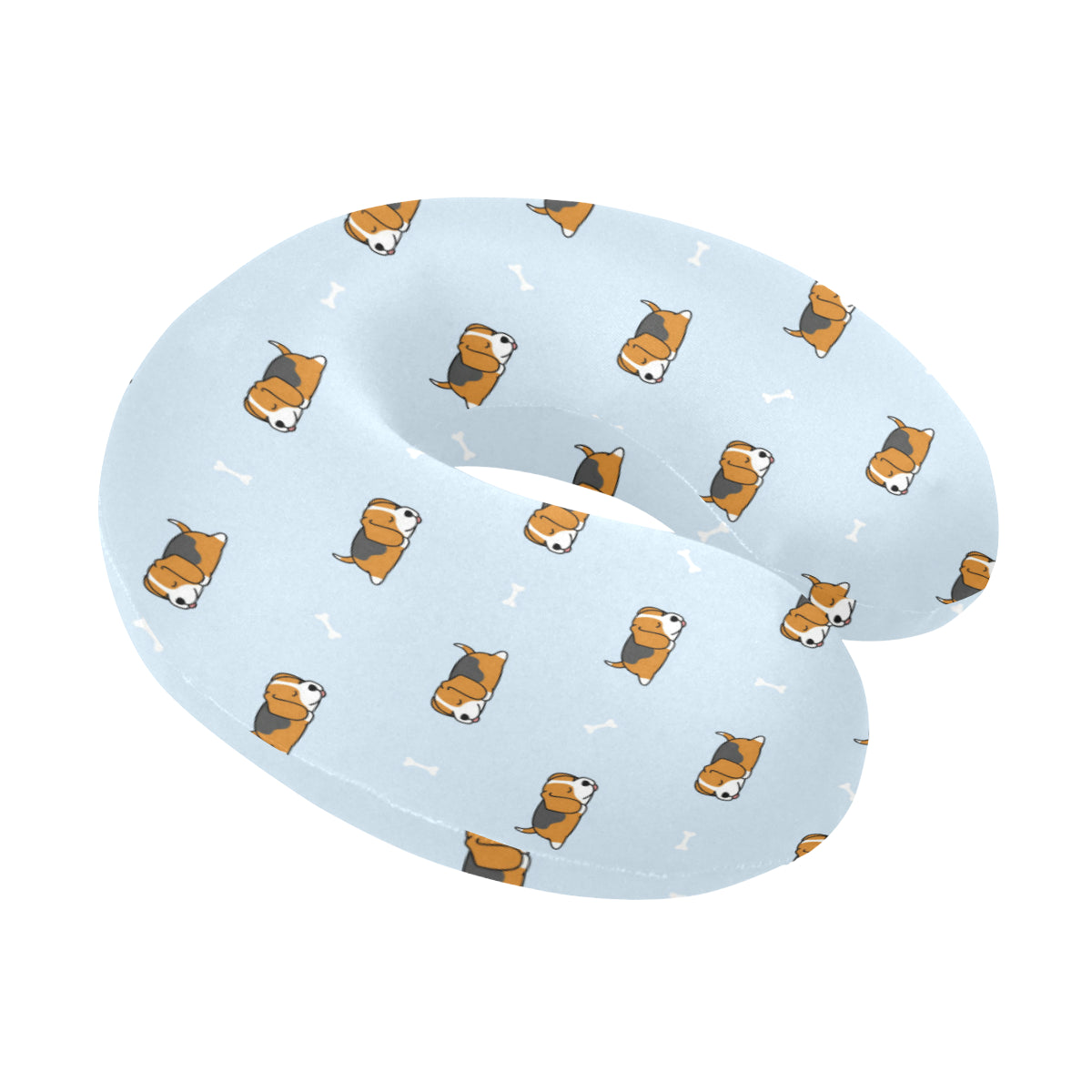 Beagle Pattern Print Design 06 U-Shaped Travel Neck Pillow