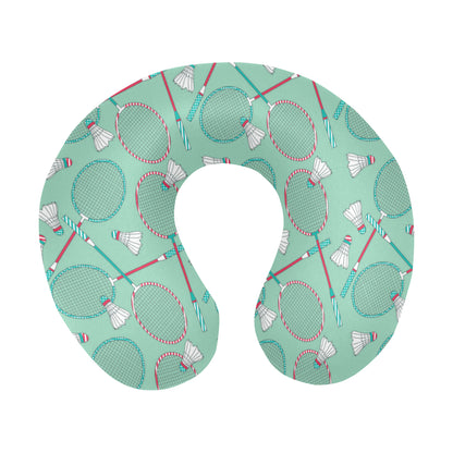 Badminton Pattern Print Design 05 U-Shaped Travel Neck Pillow