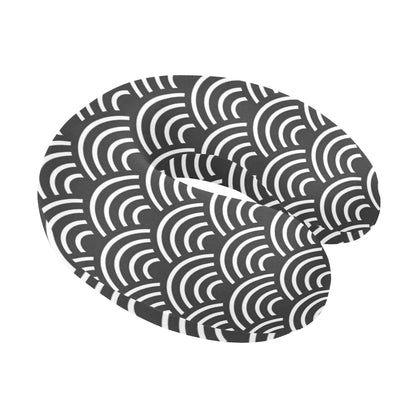 Scales Black White Pattern Print Design 03 U-Shaped Travel Neck Pillow