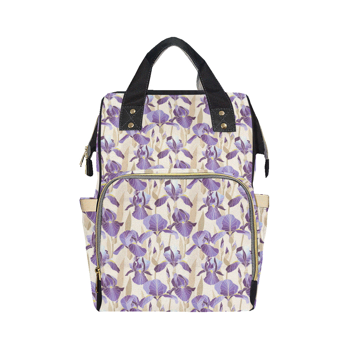 Iris Pattern Print Design IR02 Diaper Bag Backpack