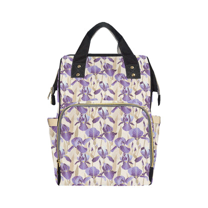 Iris Pattern Print Design IR02 Diaper Bag Backpack