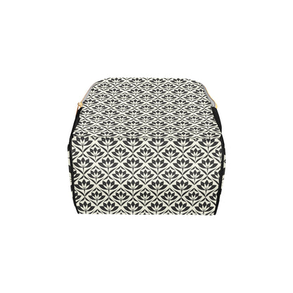 Lotus Pattern Print Diaper Bag Backpack
