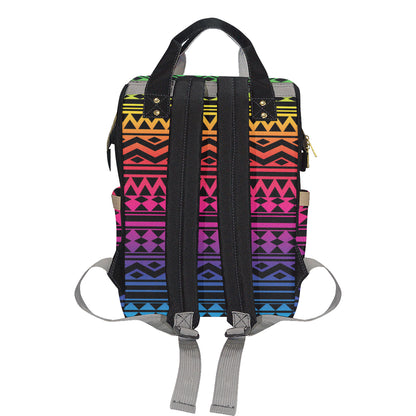 Rainbow Tribal Pattern Print Design A02 Diaper Bag Backpack