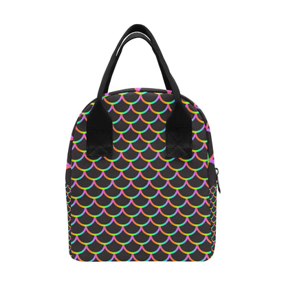 Mermaid Tail Rainbow Design Print Insulated Lunch Bag