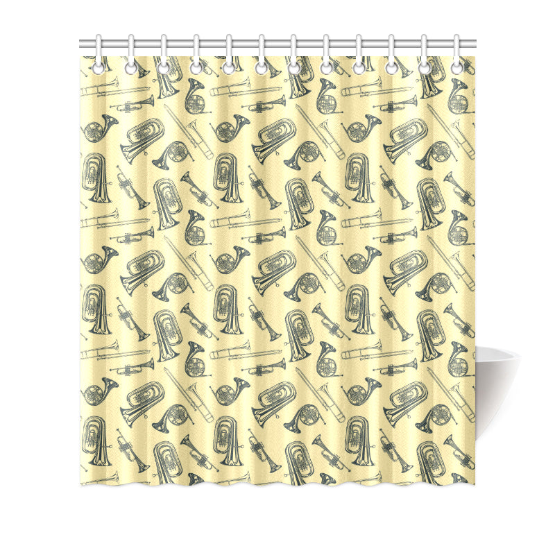 Tuba Pattern Print Design 01 Shower Curtain