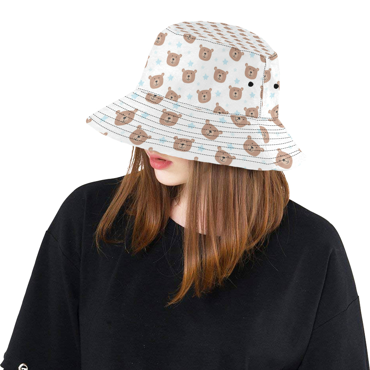 Bear Pattern Print Design BE02 Unisex Bucket Hat