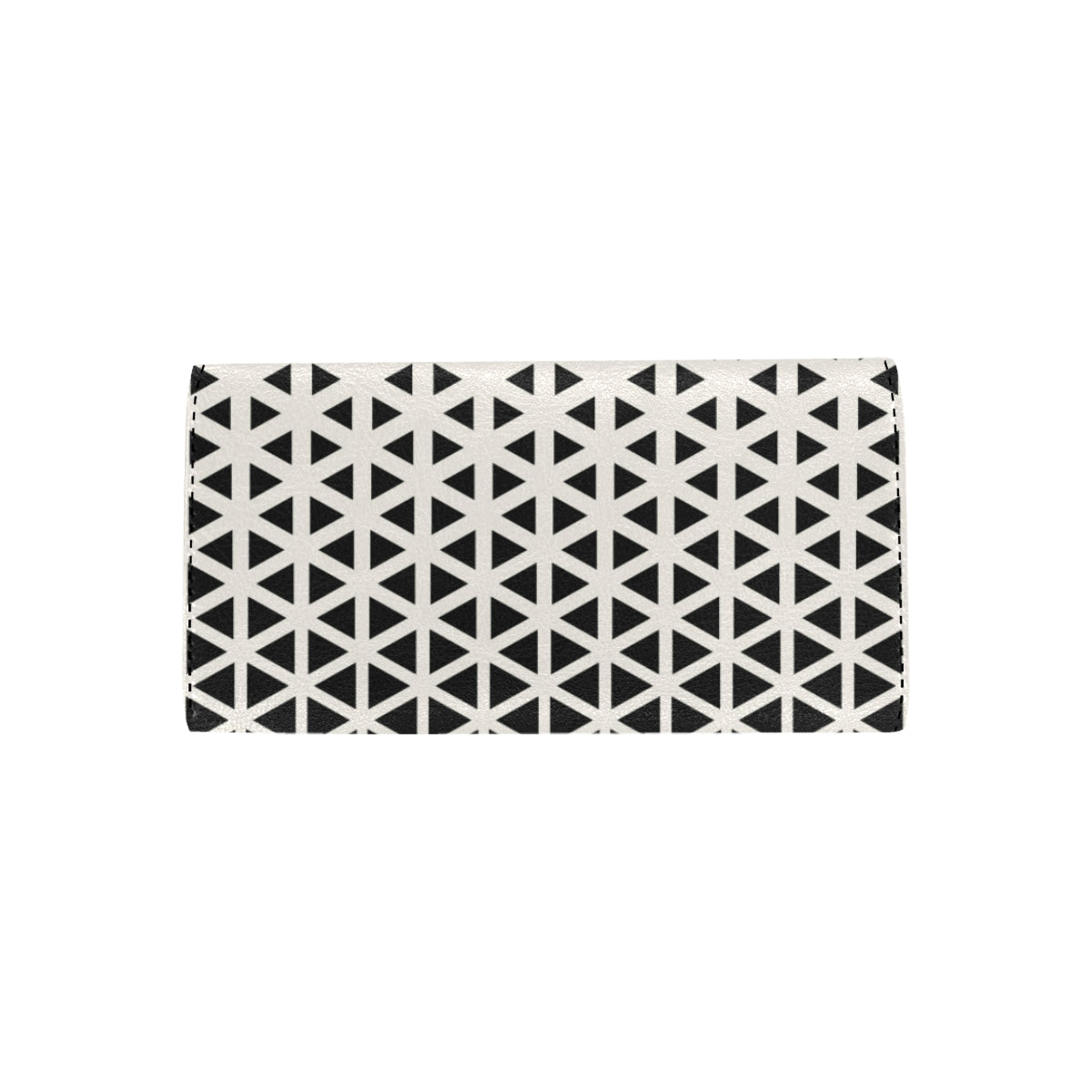 Geometric Black White Pattern Print Design 03 Women's Trifold Wallet