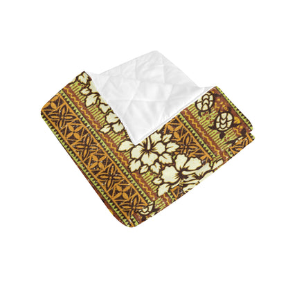 Hawaiian Themed Pattern Print Design H015 Premium Quilt