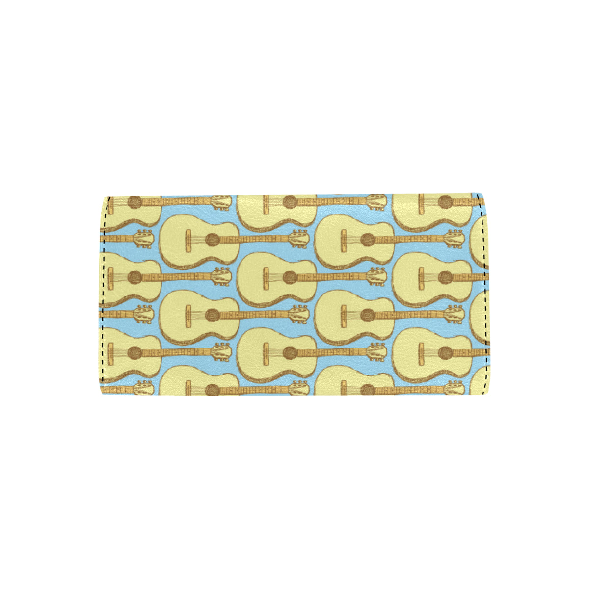 Acoustic Guitar Pattern Print Design 03 Women's Trifold Wallet