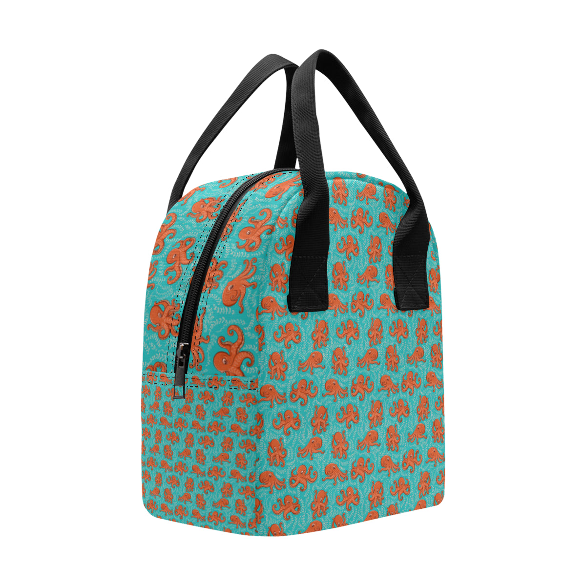 Octopus Cartoon Design Print Themed Insulated Lunch Bag