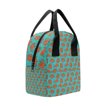 Octopus Cartoon Design Print Themed Insulated Lunch Bag