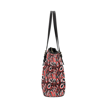 Totem Pole Texture Design Leather Tote Bag