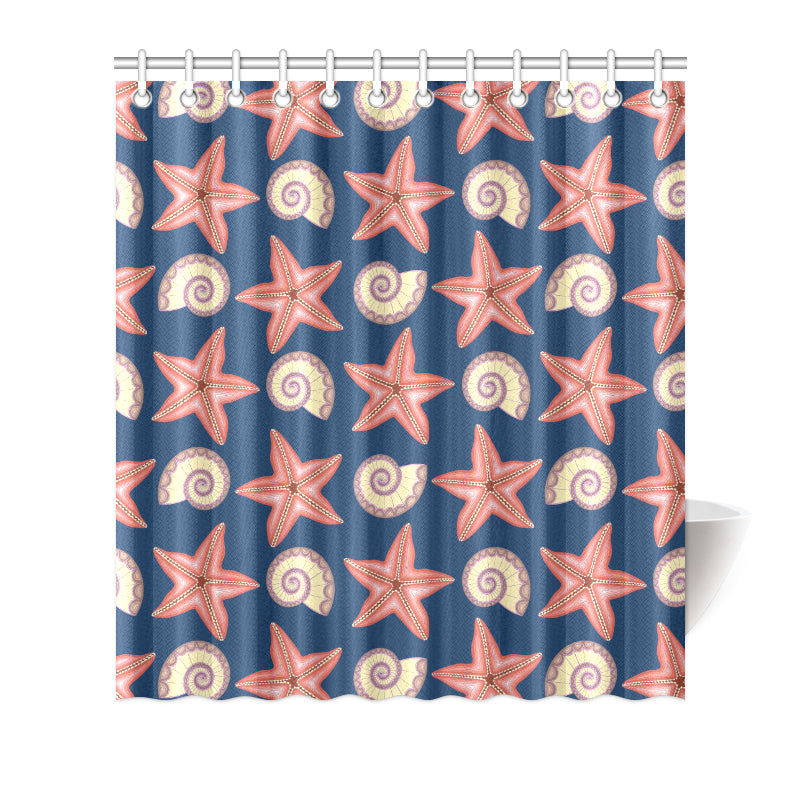 Starfish Pattern Print Design 03 Shower Curtain