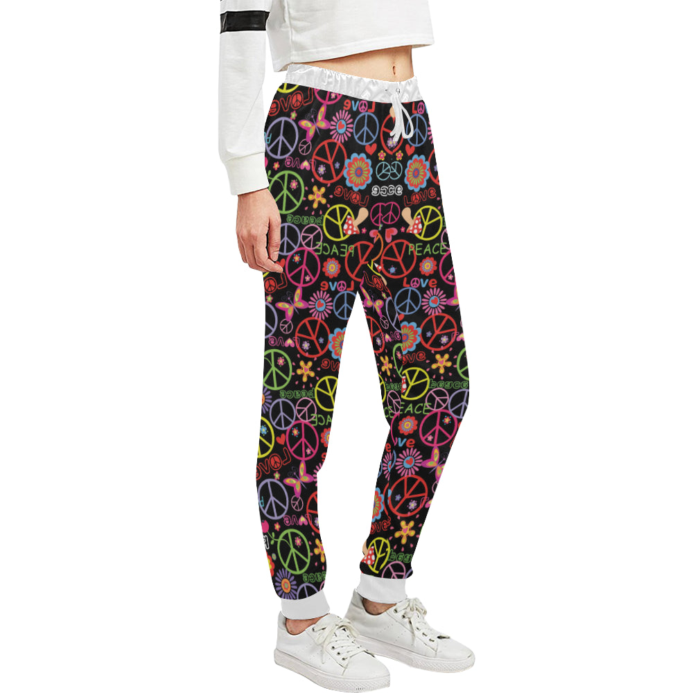 Peace Sign Colorful Design Print Unisex Sweatpants
