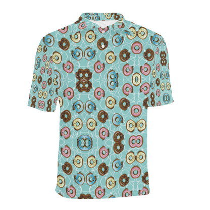 Emoji Donut Print Pattern Men Polo Shirt