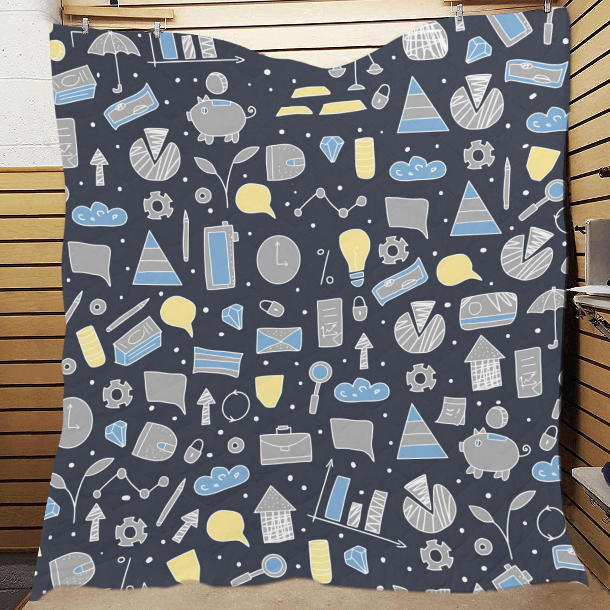 Accounting Financial Pattern Print Design 04 Premium Quilt