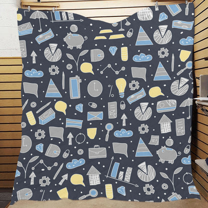 Accounting Financial Pattern Print Design 04 Premium Quilt