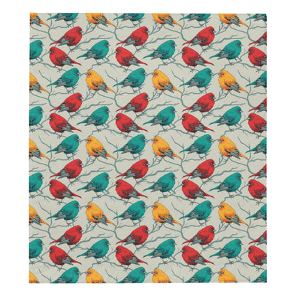 Birds Pattern Print Design 04 Premium Quilt