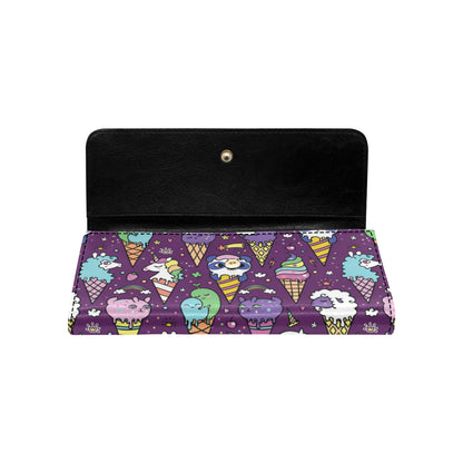 Ice Cream Pattern Print Design IC07 Women's Trifold Wallet
