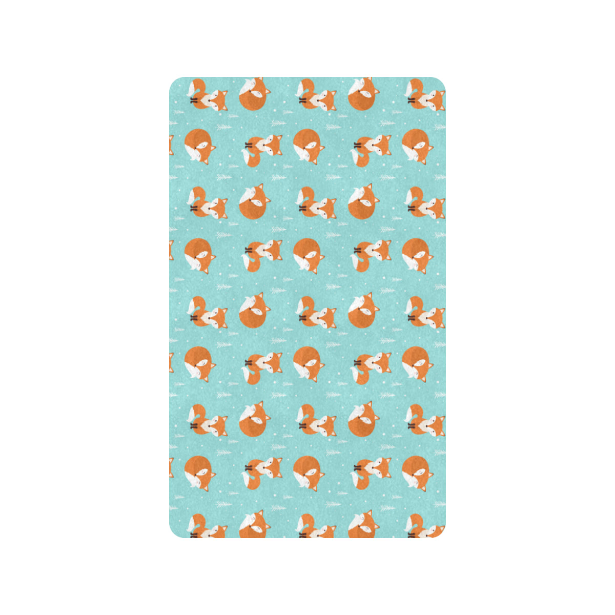 Fox Design Snow Print Pattern Rubber Doormat