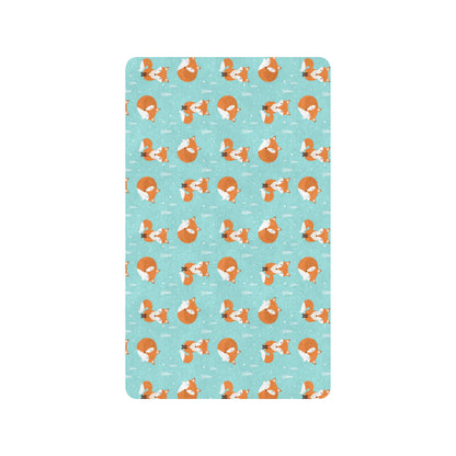 Fox Design Snow Print Pattern Rubber Doormat