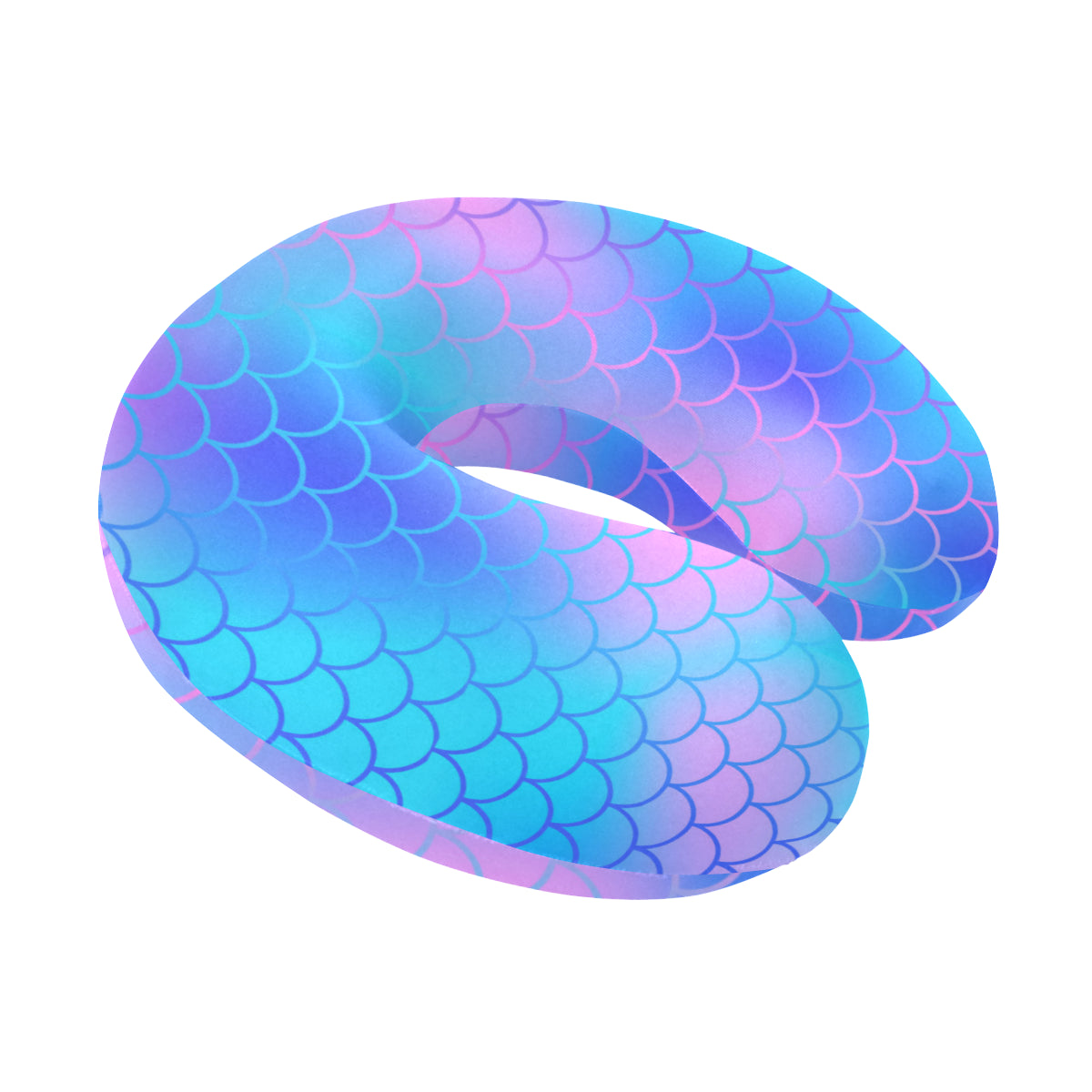Mermaid Scales Pattern Print Design 04 U-Shaped Travel Neck Pillow
